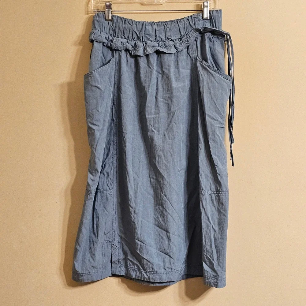 Current Air Midi Skirt Womens M Blue Paperbag Waist Utility Cargo 2350007